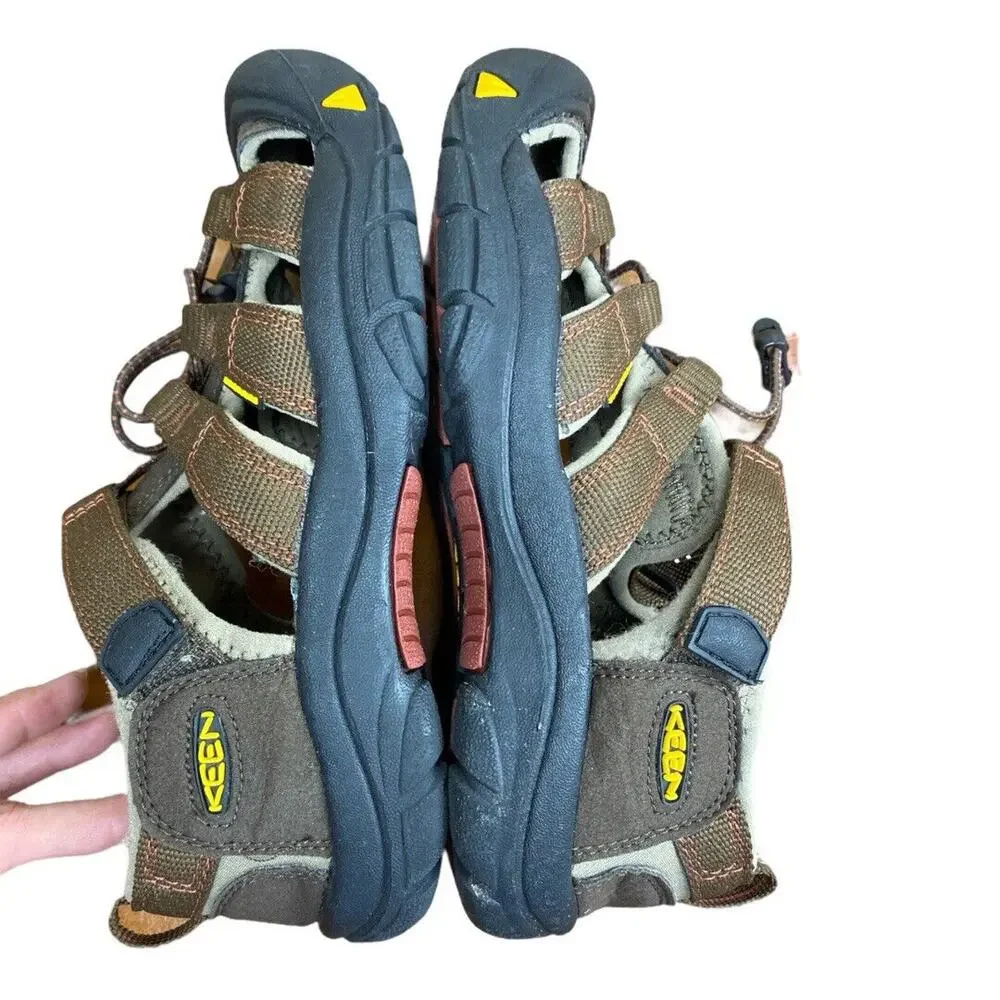 Keen Newport H2 Bison Brown Leather Hiking Sandals Youth Sz 4 Waterproof Outdoor